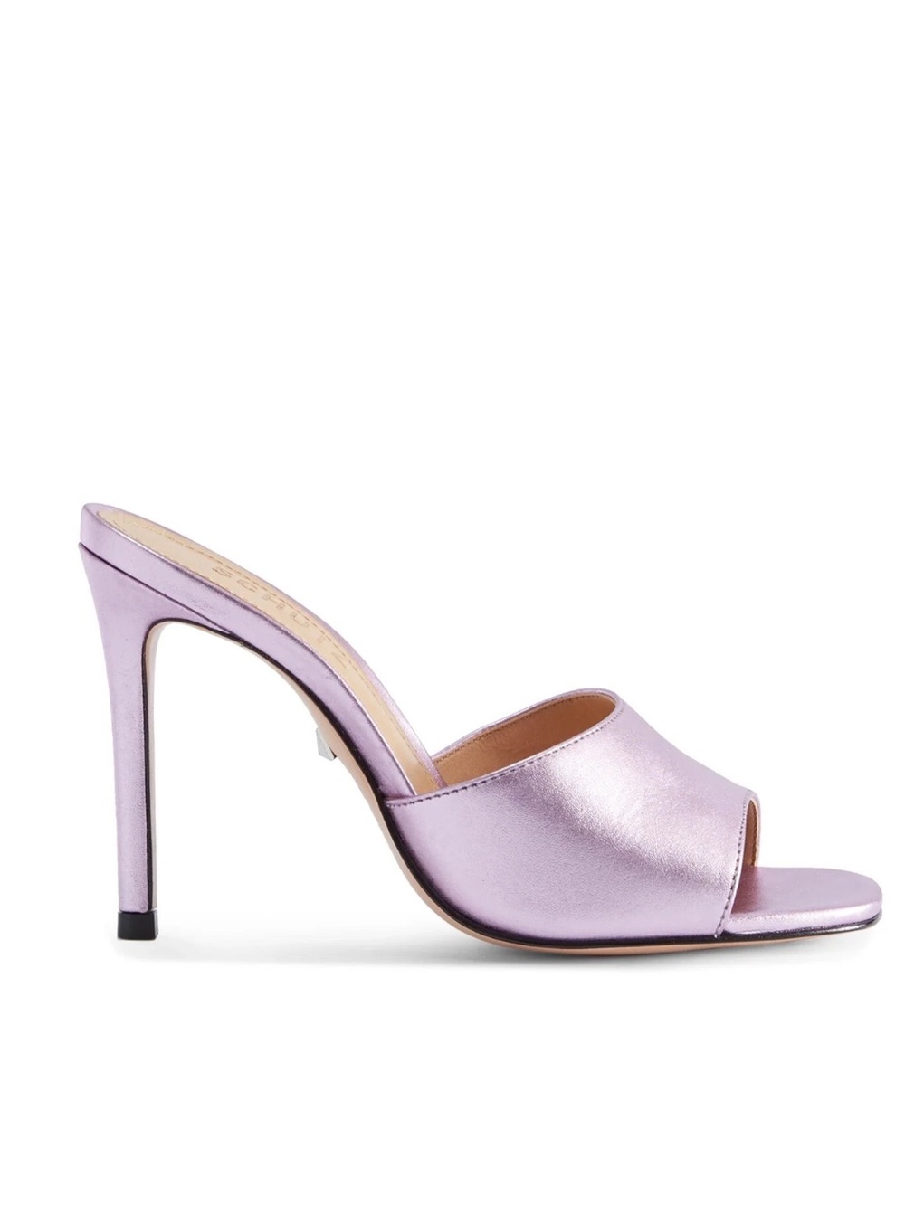 Schutz Bardana Metallic Rosa Pink Open Toe Slides Pumps Heels size 7.5 $145